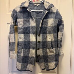 Madewell Blue and Cream Plaid Jacket